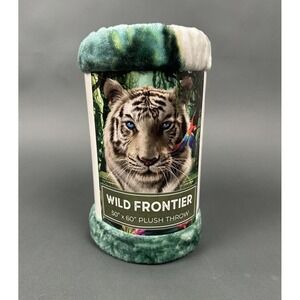 Wild Frontier Wilderness Tiger Plush Throw 50" X 60" NEW